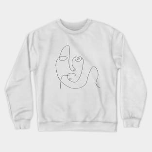 One Line Art Face. Crewneck Sweatshirt